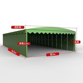 대형 자바라텐트 창고용 높이 행사 녹색 간이 펜션 슬라이딩 차고지 차고 방수 포장마차, A. 3X3X2.2(스켈리턴+톱천)