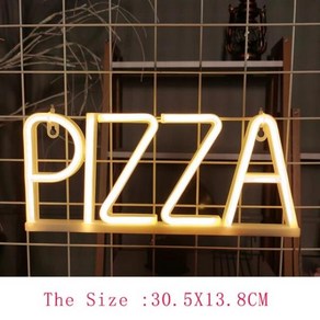 피자 LED 네온 사인 패스트 푸드 조명 레스토랑 상점 장식 램프 벽 방 크리스마스, Pizza Wam