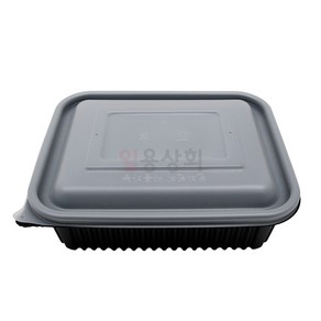 [ILYONG] 사각 찜용기 TY 23197 중 2000ml 200세트 검정, 200개