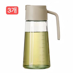 자동열림 유리 오일병 참기름병 소스병, 3개, 630ml