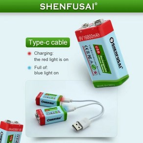 특별 9V 16800mAh 리튬 이온 충전 가능 마이크로 USB 배터리 10000 미터 마이크용 9V 리튬 이온 장난감 리모컨, 1개