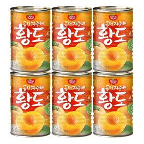 동원 지중해 황도 통조림, 410g, 6개