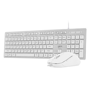 지클릭커 OFFICEPRO 저소음 키보드 + 마우스 세트, 실버(키보드) + 화이트(마우스), GMK-300, 일반형