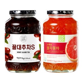 초록원 꿀대추차S 1KG +꿀자몽차 1KG, 1개입