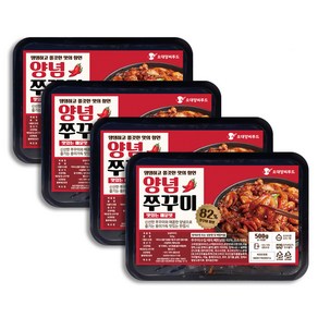 [4팩] 양념쭈꾸미 500g 오대양씨푸드 맛있게 매운맛, 4개