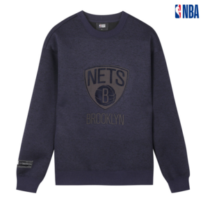 NBA [NBA] BKN NETS 스웨이드 빅로고 사카리바 맨투맨(N204TS115P)