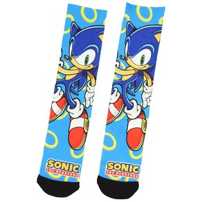 Sonic The Hedgehog Chaacte Gold Rings Sublimated Cew Socks Mi 소닉 더 헤지혹 캐릭터 골드 링 승화 크루 양말 종아리 중간 부