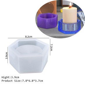 몰드 인테리어 양초캔들 석고 수제실리콘 라운드 콘크리트 캔들 선박 금형 실리콘 스토리지 박스 에폭시 수지 DIY 촛대 공예 시멘트 점토 용품 만들기, 육각형