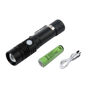 블랙울프 자체충전 각도조절 줌 캡라이트 LC-9007_B + 마이크로 5핀 USB 케이블, 1세트