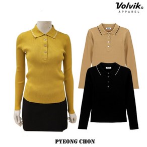 VOLVIK 24FW 볼빅 여성골프 에센셜 골지 카라 스웨터 VLKTO892