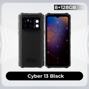 2024 Hotwav 사이버 13 스마트폰 안드로이드 14 8GB + 128GB 10800mAh 스마트폰 16MP + 64MP 카메라, 01 Cybe 13 Black