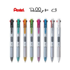 pentel Rolly 롤리 다색볼펜 롤리 2색볼펜 C2 / 3색볼펜 C3 / 4색볼펜 C4, 3500 롤리 C2 화이트 BPC27W (12)