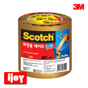 3M 스카치 포장용 테이프 갈색 3615 48mm x 50m 2롤, 2개