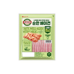 롯데 나트륨줄이기 의성마늘 순한 베이컨 홈쿡 필수 아이템 1개입, 140g