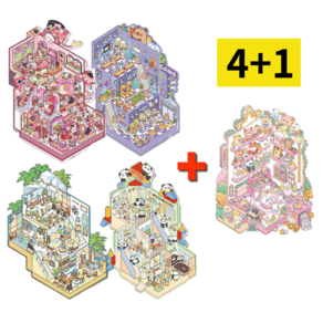 루미디움 스트레스 해소 DIY 마이홈 공간꾸미기 집꾸미기 스티커 빅사이즈 5종 세트, 혼합 5종 세트