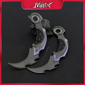 카람빗 정글도 캠핑나이프 발로란트 2.0 Karambit 칼 Melee Reaver 무기 언컷 안전 합금 모델 복원 카타나 검 클로 나이프 어린이 장난감 17cm