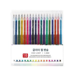 클로젯 색연필 형광 색연필 중성 반짝반짝 색연필, 1개, 18색
