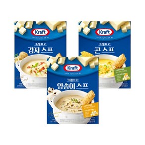 크래프트 크림치즈 스프 3종 15팩 골라담기(양송이/콘/감자), 15개, 326g