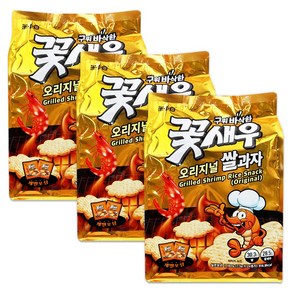 구워바삭한 꽃새우 오리지널 쌀과자, 3개, 180g