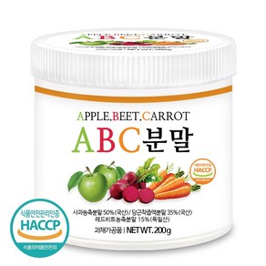 푸른들판 ABC 주스 분말 가루 에이비씨 쥬스 사과 비트 당근 에비시 파우더 해썹 인증, 200g, 1개