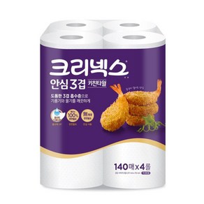 크리넥스 안심 키친타올 3겹 140매 4롤, 1개