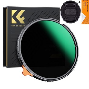 K&F Concept 82mm NANO-X ND2-ND400 가변 ND 필터 렌즈크리너융/캡포함 8K AGC Japan Glass Fade ND2-400 Filte +Cloth, 82mm NANO-X ND2-400 + 86mm 필터캡, 1개