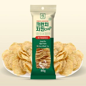 브리더랩 강아지 크런치 치킨 칩 닭가슴살 앤 김 80g, 닭고기 + 김 혼합맛, 2개