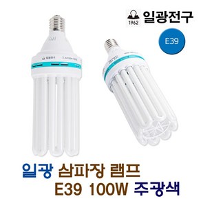 일광 삼파장 전구 램프 100W E39 주광색 (36936), 1개