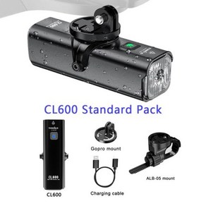 자전거후레쉬 전조등 TOWILD-CL1200/600LM 자전거 라이트 전면 램프 USB 충전식 LED 21700 4000mAh 라이트 방수 헤드 액세서리, 600 Standad Pack, 1개