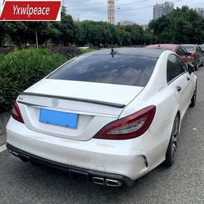 자동차 메르세데스 벤츠 W218 2011- CLS 260 300 350 400 63 AMG ABS 프라이머 유광 블랙 리어 트렁크 스포일러 립 윙, [01] Unpainted, 1개