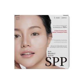 SPP 무광 투명썬패치 20매입 기미 아이 주름패치 UV자외선차단 얼굴햇빛가리개 골프스팟패치 야외활동, L, 1개