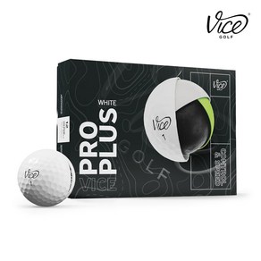 바이스골프공정품 프로 플러스 골프공 VICE PRO 최신상 4피스, 화이트, 1개, 12개입