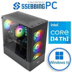 쌔삥PC 윈도우포함 I5-14400F RTX4070 SUPER 인텔 14세대 RGB쿨러 조립식 컴퓨터 조립PC 스팀 파이널스 배그 게이밍PC 본체, 기본형, N15 (I7-14700F+RTX3060)