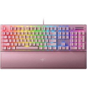 Raze 블랙 위도우 V3 기계식 게임 키보드 녹축 크로마 RGB 라이트닝 쿼츠, Clicky Switches_Quatz Pink, Clicky Switches, 2) 클릭 스위치 - Keyboad - 쿼츠 핑크, 없음