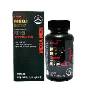 GNC 메가맨 스포츠 90정 멀티비타민 미네랄 22종 종합비타민 올인원비타민, 1개