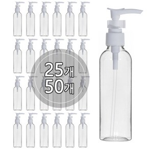 [묶음판매] 미니디스펜서용기 30ml 50ml 60ml 75ml 80ml 100ml, 흰색캡, 10개, 100ml 투명용기