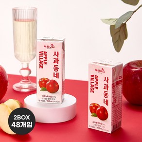 부산우유 사과주스 멸균 사과동네, 48개, 190ml