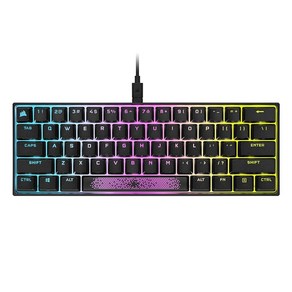 Cosai K65 RGB 미니 60% 기계식 게이밍 키보드 - 체리 MX 브라운 기계식 키 스위치 - 키당 맞춤형 RGB 백라이트 - 탈착식 USB 타입-C 케이블 - 쿼티 N, 1개