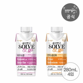 [웅진식품] 솔브앤고 면역항산화 2입+피부장 200ml 2입 체험팩, 단일속성, 4개