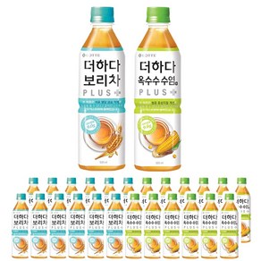 롯데칠성음료 더하다 보리차 옥수수수염차 2가지맛 500ml, 24개