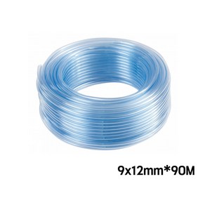동양 수평호스 9mmx12mm 90M 호수 투명 연질 물호스 수평 얇은 원예 세차 액체