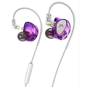 LAFITEAR 유선 인이어 이어폰 분리형 HIFI 이어폰, 퍼플