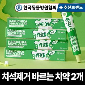 펫생각 하루치카 덴탈클린 강아지 바르는 치약 입냄새 치석 효소 충치 잇몸염증 제거 메론향, 2개