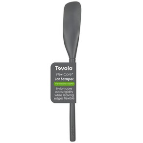 Tovolo Flex-Core All-Silicone Long-Handled Jar Scr Tovolo 플렉스 코어 전체 실리콘 긴 손잡이 병 스크레이퍼 주걱 각진 터너 헤드