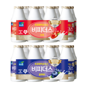 푸르밀 비피더스 사과 130mlx16개+블루베리 130mlx16개(총32개), 단품, 130ml