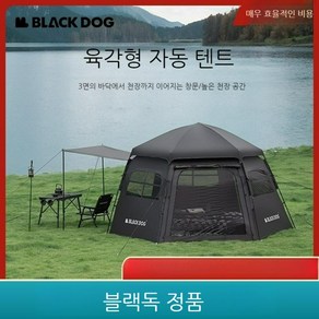 블랙독 텐트 자동 육각형텐트 옥타돔 돔형, 블랙독 정품, [01] Black