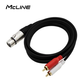 캐논 XLR 2 RCA 변환 케이블 앰프 믹서 스피커 음향 연결선, MC-HA36 캐논/암-2RCA 50CM