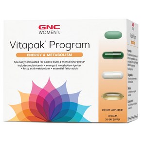 GNC 여성용 울트라 메가 에너지 메타볼리즘 비타팩 (30팩) Womens Enegy Metabolism vitapak (30), 0.5lb, 1개