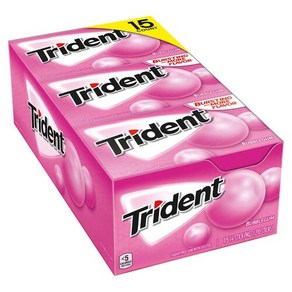 Tident 트라이던트 레이어스 버블검 껌 26.6g x 15팩 슈가 프리 Bubble Gum, 15개