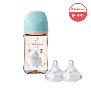 더블하트 모유실감 3세대 PPSU 디어프렌즈 하늘을날꼬양 240ml (젖꼭지M포함) + 젖꼭지 (2입), 하늘을날꼬양 (젖꼭지M 포함), 3세대 젖꼭지M 2입, 1개